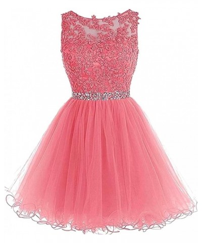 Women's Appliques Prom Dress Short Party Cocktail Gown Beaded Teens Homecoming Dresses Pink $26.46 Dresses