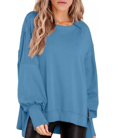 Women's Oversized Sweatshirt Crew Neck Long Sleeve Shirts Pullover Long Sleeve Tops Mist Blue $22.67 Hoodies & Sweatshirts