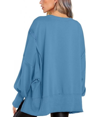 Women's Oversized Sweatshirt Crew Neck Long Sleeve Shirts Pullover Long Sleeve Tops Mist Blue $22.67 Hoodies & Sweatshirts