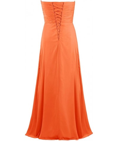 Women's Chiffon Bridesmaid Dresses Long Evening Gowns Orange $28.00 Dresses