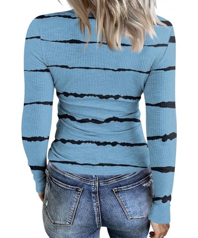 Womens Sweaters Fall Women's Fall Long Sleeve V Neck T Shirts Ribbed Knit Sweater Solid Basic Casual Tee Tops 02-sky Blue $8....