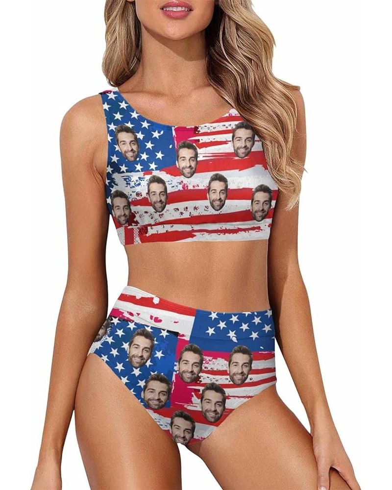 Custom Face Swimwear Personalized Face Piece Swimsuits for Women No.18 $13.34 Swimsuits