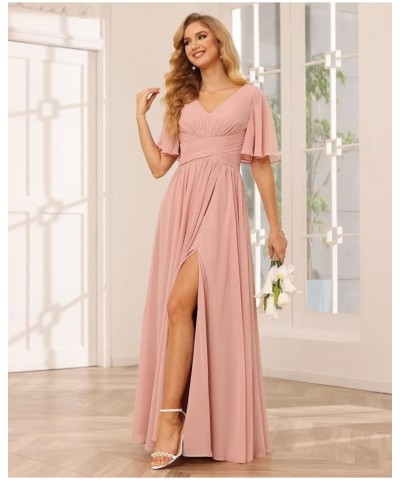 Halter Short Bridesmaid Dresses with Pockets 2023 Ruched A-Line Chiffon Formal Cocktail Party Dresses YO052 Lilac $32.99 Dresses