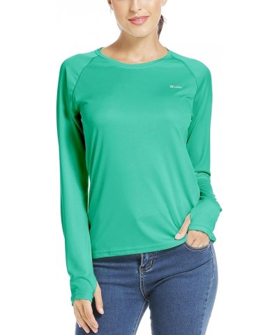 Women's UPF 50+ Sun Protection Shirt Long Sleeve SPF UV Shirt Rash Guard Swim Hiking Fishing Tops Lightweight Green $13.63 Sw...