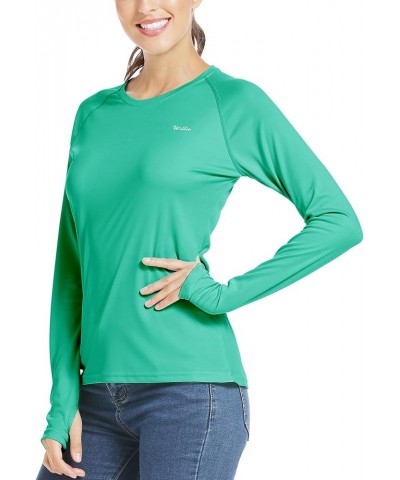 Women's UPF 50+ Sun Protection Shirt Long Sleeve SPF UV Shirt Rash Guard Swim Hiking Fishing Tops Lightweight Green $13.63 Sw...