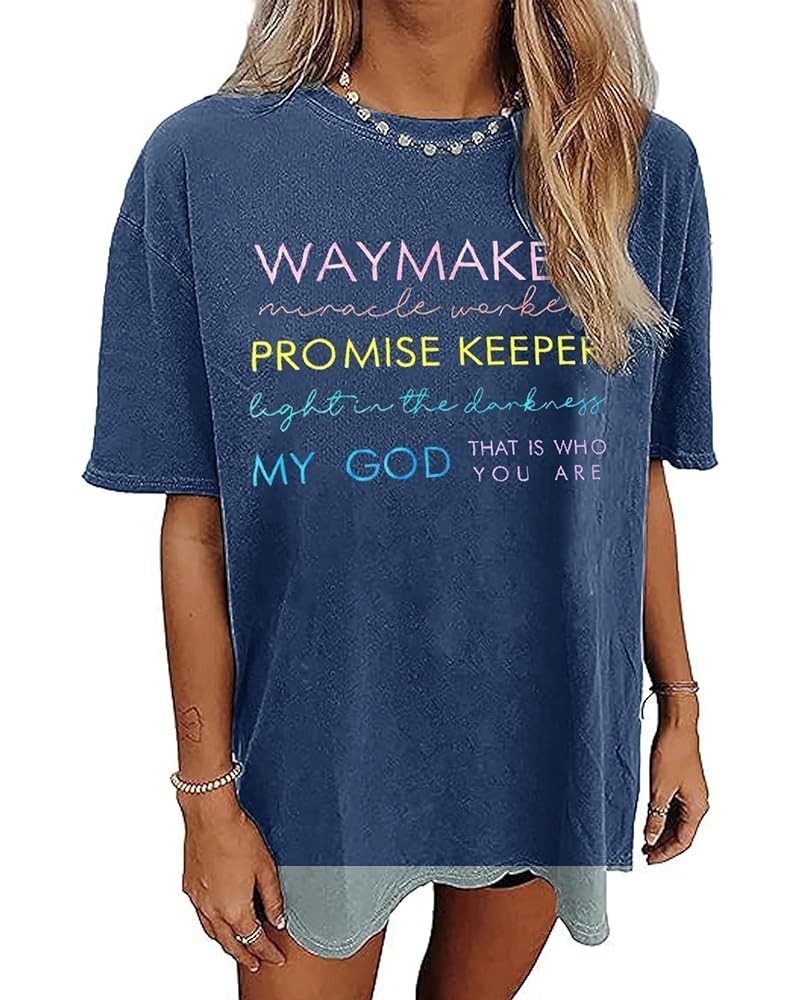 Christian Shirts Women Faith Religious Gift Tshirt Psalm 91 Shirt Short Sleeve Christians Inspirational Tops Dark Blue $14.99...