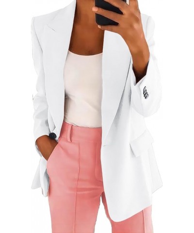 Casual Blazer 2024 New Spring Summer Lightweight Fashion Lapel Work Office Suit Jackets with Pockets White $18.45 Blazers