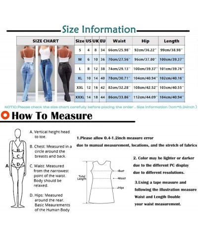 Ripped High Waisted Women's Jeans Boot Cut Relaxed Fit Denim Split Button Down Wide Leg Bell Bottom Solid Slimming Light Blue...