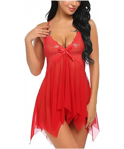 Nightgowns with Robes for Women Soft Cotton Sexy Ropa Dormir Mujer Womens Silk Nightie Silk Chemise Slip Red 1 $12.53 Sleep &...