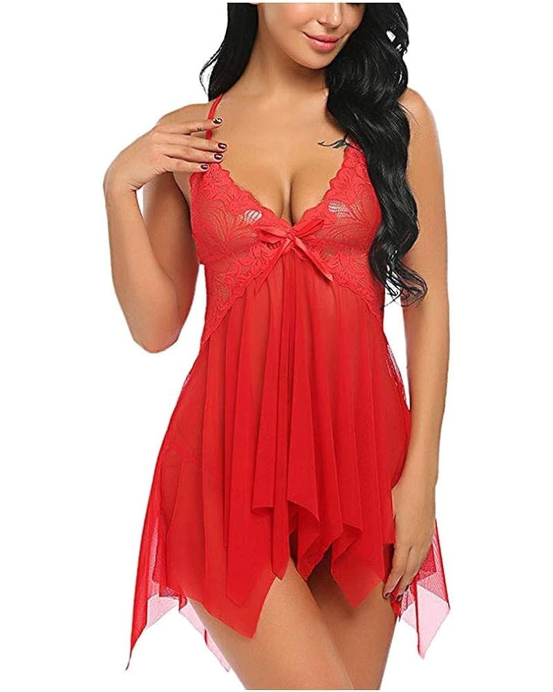 Nightgowns with Robes for Women Soft Cotton Sexy Ropa Dormir Mujer Womens Silk Nightie Silk Chemise Slip Red 1 $12.53 Sleep &...