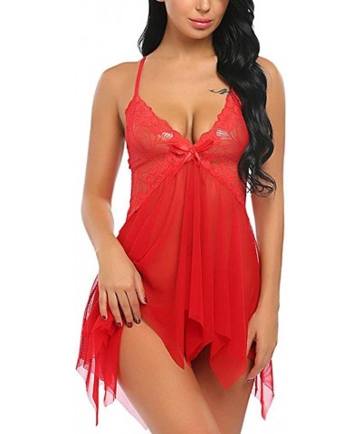 Nightgowns with Robes for Women Soft Cotton Sexy Ropa Dormir Mujer Womens Silk Nightie Silk Chemise Slip Red 1 $12.53 Sleep &...