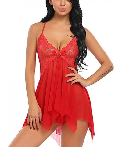 Nightgowns with Robes for Women Soft Cotton Sexy Ropa Dormir Mujer Womens Silk Nightie Silk Chemise Slip Red 1 $12.53 Sleep &...