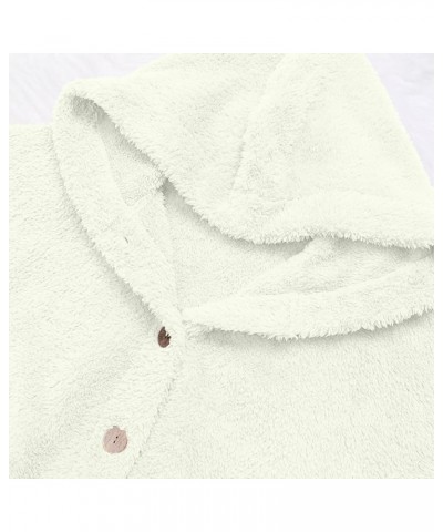 Womens Fleece Hoodie Fuzzy Sherpa Sweatshirts Button Down Jackets Warm Winter Loungewear Outfits 2023 J03-white $11.39 Active...