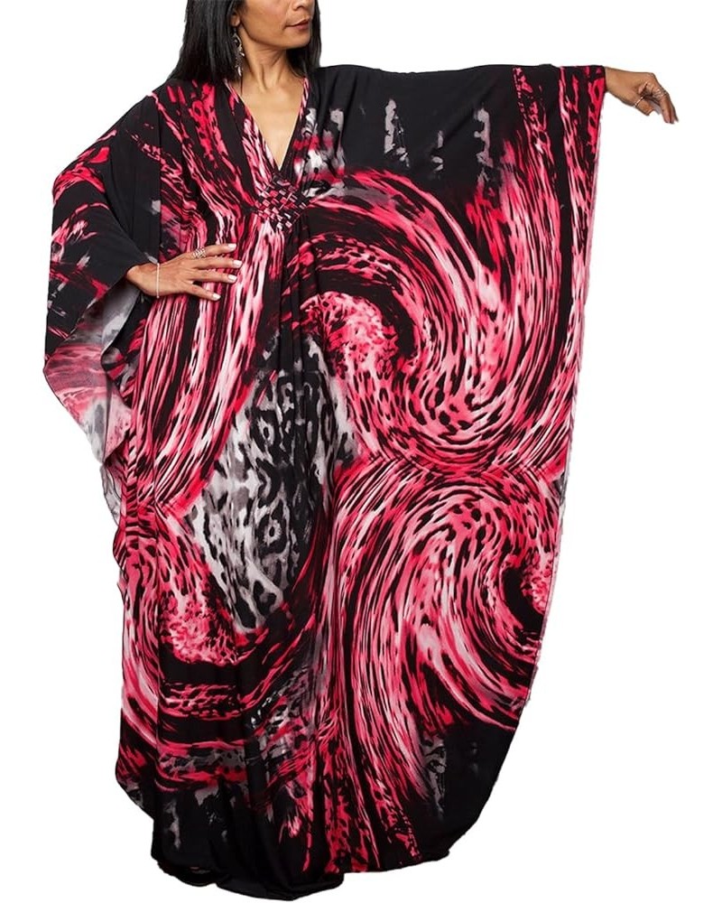 Caftan for Women Plus Size Swimsuit Cover Up Ethnic Print Kaftan Beach Dress Batwing Sleeve Loungewear Color 30 $17.33 Swimsuits