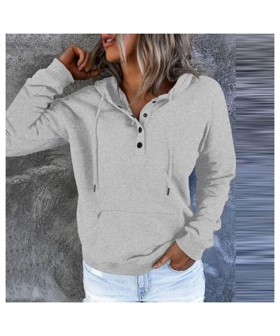 Button Down Hoodies/Waffle Knit Tops For Women Trendy Oversized Sweatshirts Loose Fit Plus Size Tops Pullovers 9gray $8.83 Tops