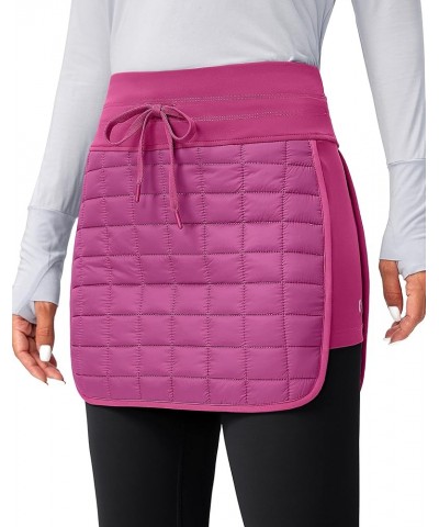 Women's 18" Puffer Insulated Skirt Zipper Pockets High Waisted Warm Quilted Winter Skirts Women Hiking Running Rose $13.86 Sk...