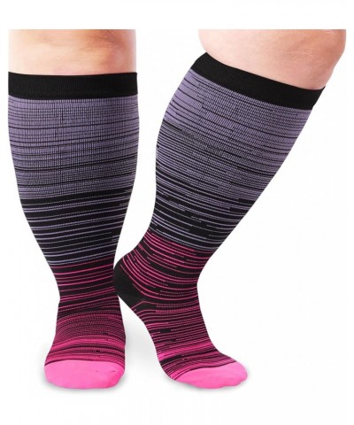 Plus Size Compression Socks for Women & Men 15-20 mmhg Wide Calf Compression Support knee high Socks Tie Dye 01 $7.40 Activewear