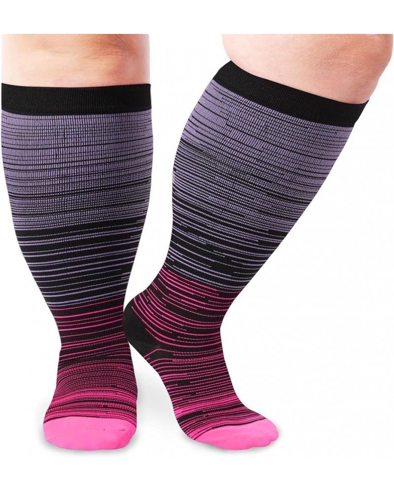 Plus Size Compression Socks for Women & Men 15-20 mmhg Wide Calf Compression Support knee high Socks Tie Dye 01 $7.40 Activewear