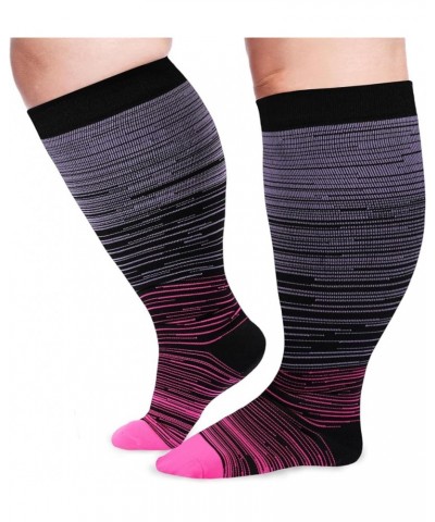 Plus Size Compression Socks for Women & Men 15-20 mmhg Wide Calf Compression Support knee high Socks Tie Dye 01 $7.40 Activewear