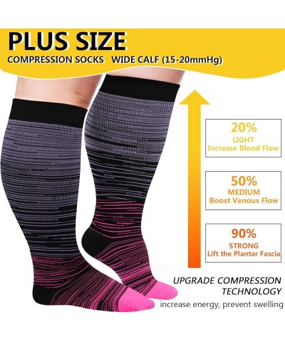 Plus Size Compression Socks for Women & Men 15-20 mmhg Wide Calf Compression Support knee high Socks Tie Dye 01 $7.40 Activewear