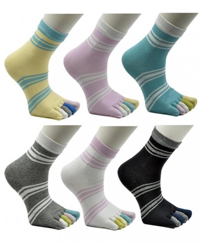 Women Toe Socks 5 Finger Cotton Wicking Athletic 6 Pack 3 Pack 6 Color 29 $11.00 Activewear