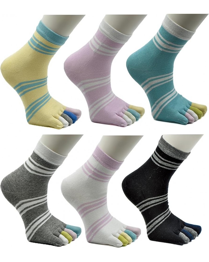 Women Toe Socks 5 Finger Cotton Wicking Athletic 6 Pack 3 Pack 6 Color 29 $11.00 Activewear