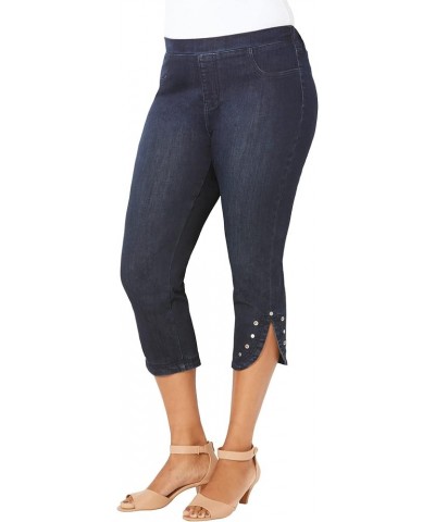 Women's Plus Size Sparkle Hem Capri Manhattan Wash $22.39 Pants