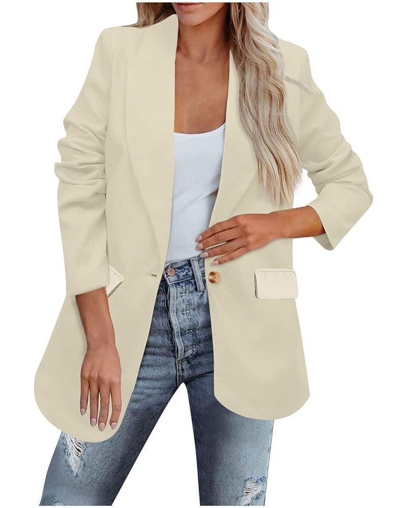 Women's Casual Blazer Casual Lapel Open Front Long Sleeve Work Office Suit Jacket Coat Blazers & Suit Jackets 4-white $12.15 ...