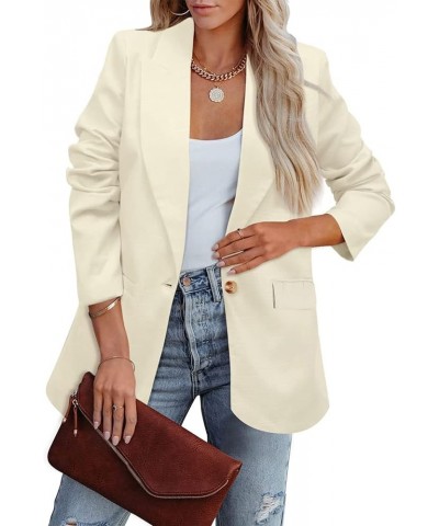 Women's Casual Blazer Casual Lapel Open Front Long Sleeve Work Office Suit Jacket Coat Blazers & Suit Jackets 4-white $12.15 ...