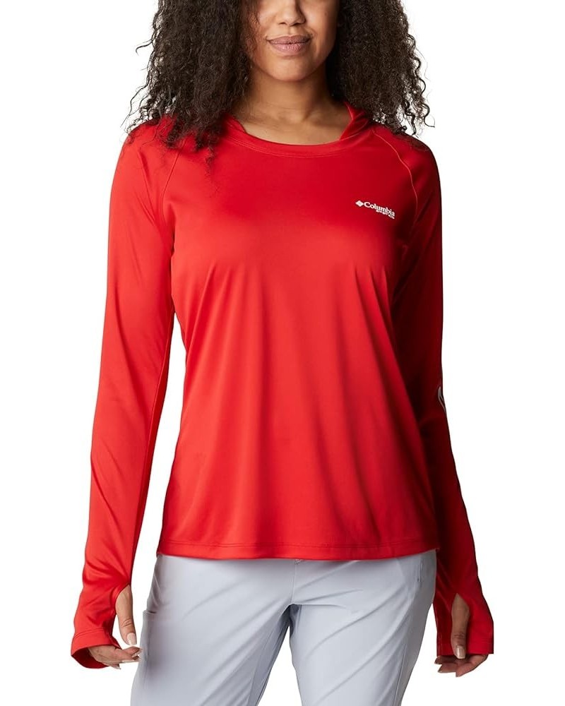 Women's Tidal Tee Hoodie Red Spark/White Logo $20.82 Activewear