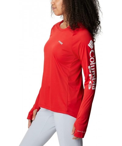 Women's Tidal Tee Hoodie Red Spark/White Logo $20.82 Activewear