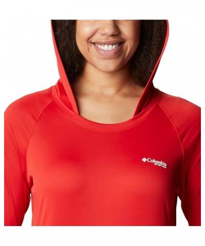 Women's Tidal Tee Hoodie Red Spark/White Logo $20.82 Activewear