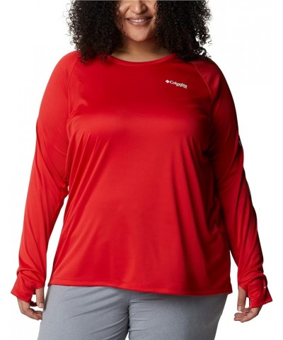 Women's Tidal Tee Hoodie Red Spark/White Logo $20.82 Activewear