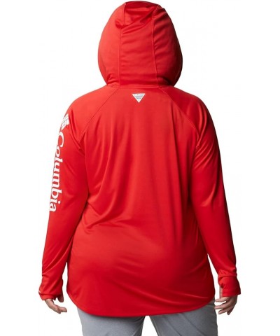 Women's Tidal Tee Hoodie Red Spark/White Logo $20.82 Activewear