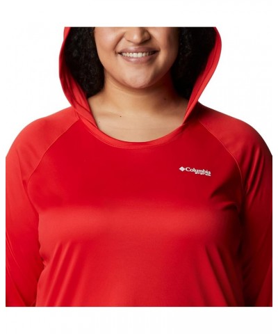 Women's Tidal Tee Hoodie Red Spark/White Logo $20.82 Activewear