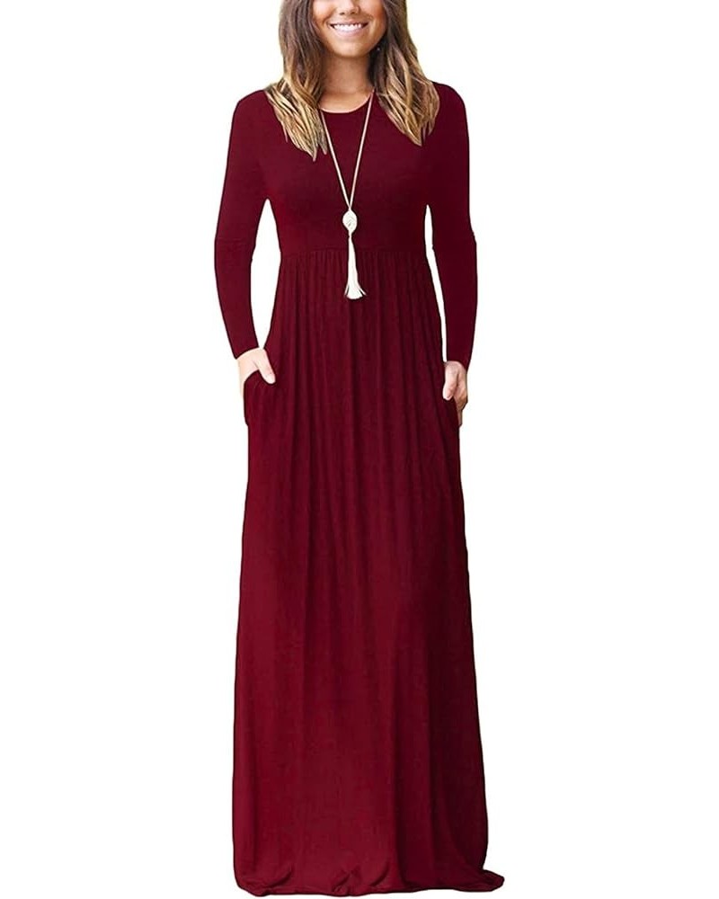 Women's Summer Sleeveless Striped Flowy Casual Long Maxi Dress with Pockets A-wine Red $23.19 Dresses