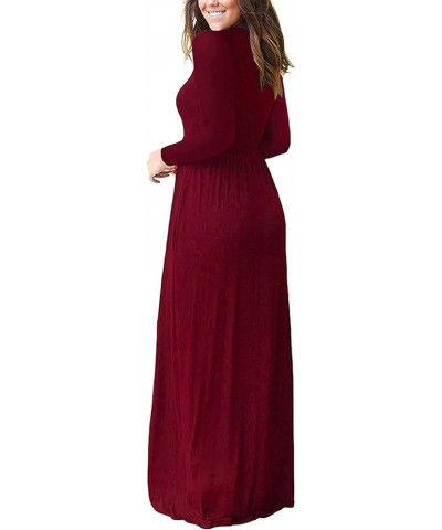 Women's Summer Sleeveless Striped Flowy Casual Long Maxi Dress with Pockets A-wine Red $23.19 Dresses