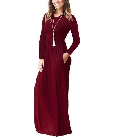 Women's Summer Sleeveless Striped Flowy Casual Long Maxi Dress with Pockets A-wine Red $23.19 Dresses