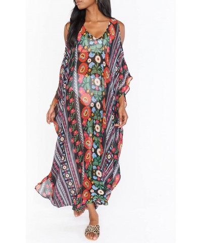 Women's Swimwear Turkish Kaftan Swimsuit Beach Cover Up Caftan Long Dresses Multicolor Print 1 $14.08 Swimsuits