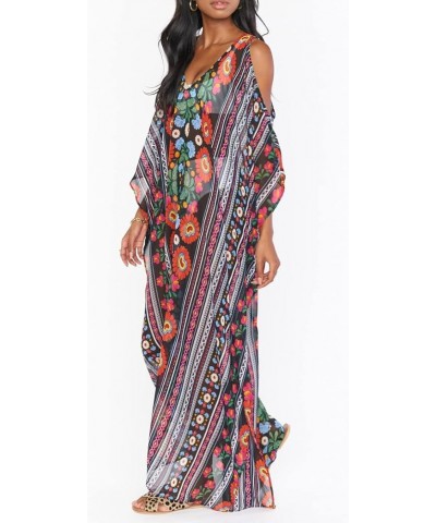 Women's Swimwear Turkish Kaftan Swimsuit Beach Cover Up Caftan Long Dresses Multicolor Print 1 $14.08 Swimsuits