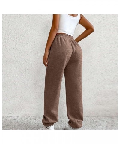 Crossover High Waisted Sweatpants for Women Asymmetrical Cross V Waist Pants Baggy Lounge Running Jogger with Pocket Brown $1...