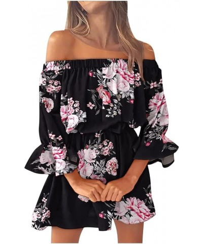 Women's Dresses for Plus Size Boho Sundresses Casual Beach Petite Long Cotton Elegant Maxi Dress with Sleeves Black $8.23 Dre...