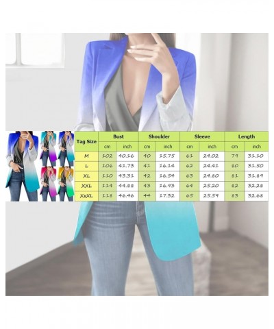 2023 Womens Casual Blazers Open Front Long Sleeve Lapel Collar Suit Jackets Plus Size Color Block Work Office Jacket Coat 03-...