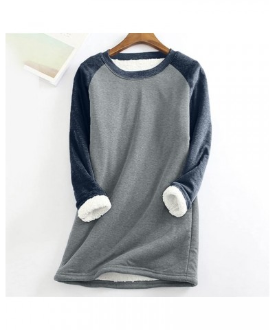 Womens Winter Warm Sweatshirt Fashion Sherpa Fleece Lined Pullover Thick Thermal Fuzzy Crewneck Tops Loungewear 02blue $6.37 ...