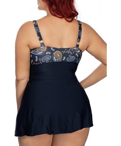 Women's Plus Size Swimsuits Shaping Body One Piece Swim Dresses Print Swimwear Dreaming $20.68 Swimsuits