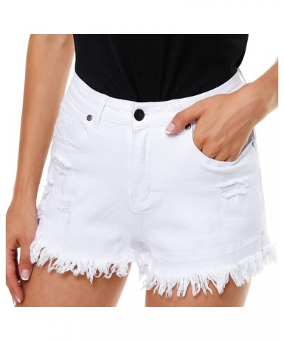 Womens Lightweight Shorts Casual Baggy Trendy Short Pants Elastic Waist Drawstring Comfy Shorts C04-white $10.75 Activewear