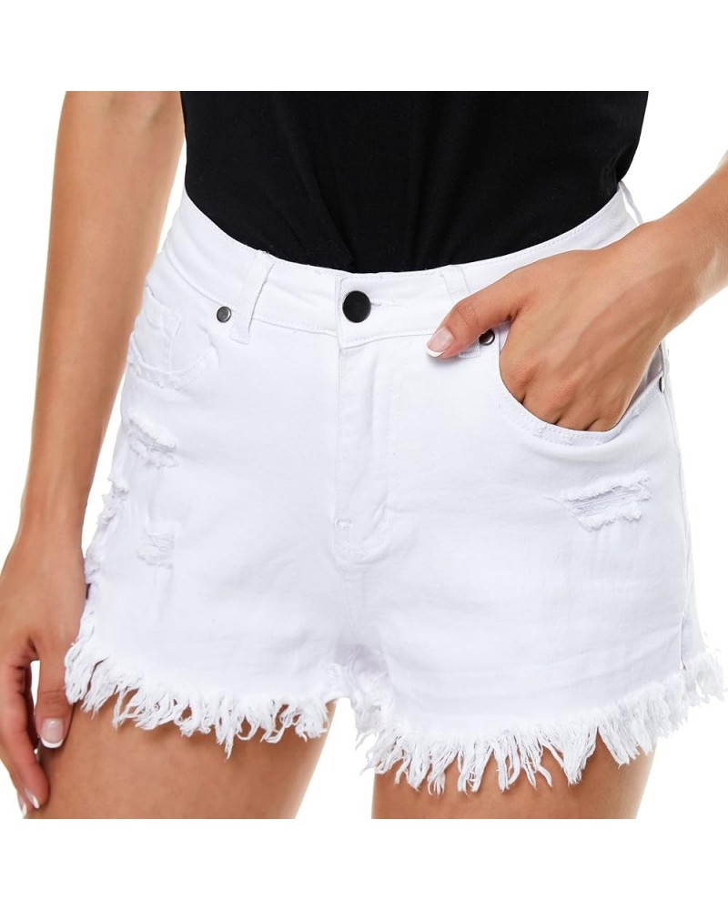 Womens Lightweight Shorts Casual Baggy Trendy Short Pants Elastic Waist Drawstring Comfy Shorts C04-white $10.75 Activewear