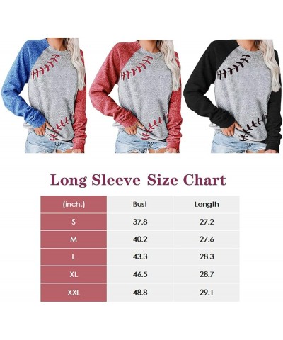 Baseball Mom Shirts for Women Raglan Long Sleeve Pullover Tops Sweatshirt Casual Round Neck Blouse E-grey $14.35 Hoodies & Sw...