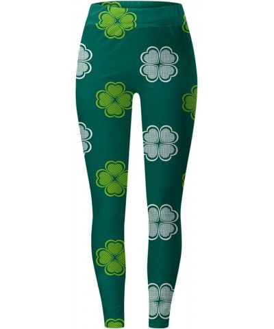 Women's St. Patrick's Day Leggings Stretchy Graphic Printed Green Four Leaf Clover Stretchy Graphic Printed Legging Tights Z0...