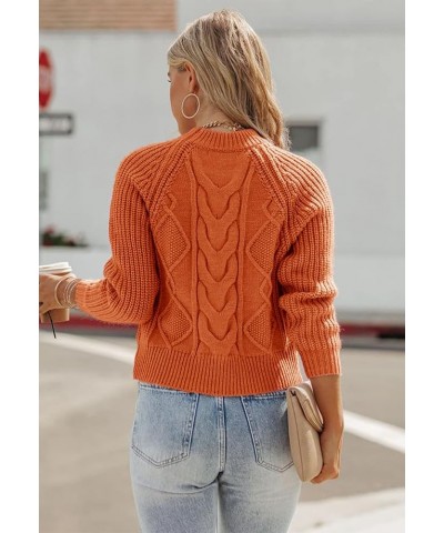 Women's Casual Pullover Sweater Solid Color Ribbed Knit Sweatshirt Long Sleeve Crew Neck Sweater Shirt Pure Orange $22.43 Swe...